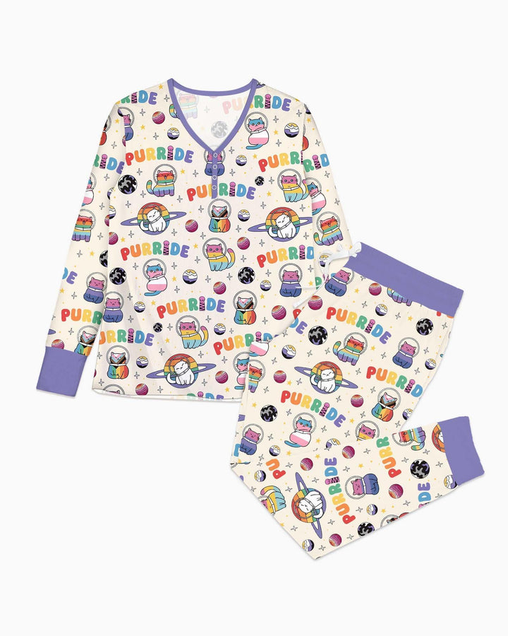 Plantilla de conjunto de pijama de mujer de bambú