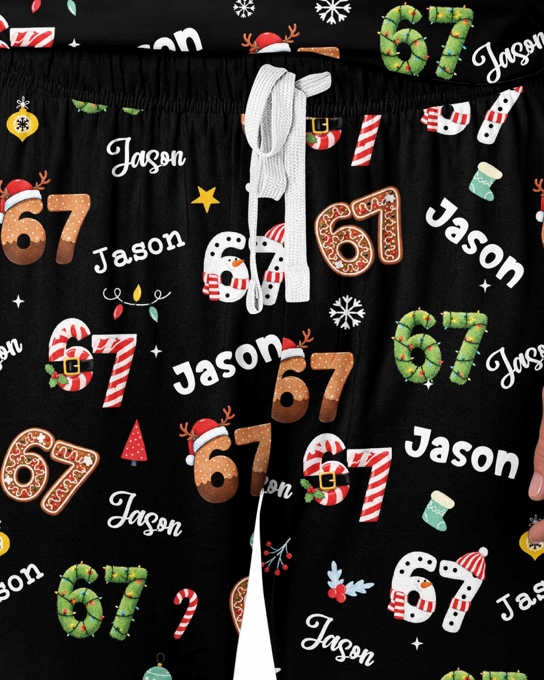 Custom '6 7' Six Seven Christmas Slang Meme Bamboo Men's Pajama Set