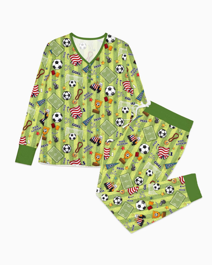 Plantilla de conjunto de pijama de mujer de bambú