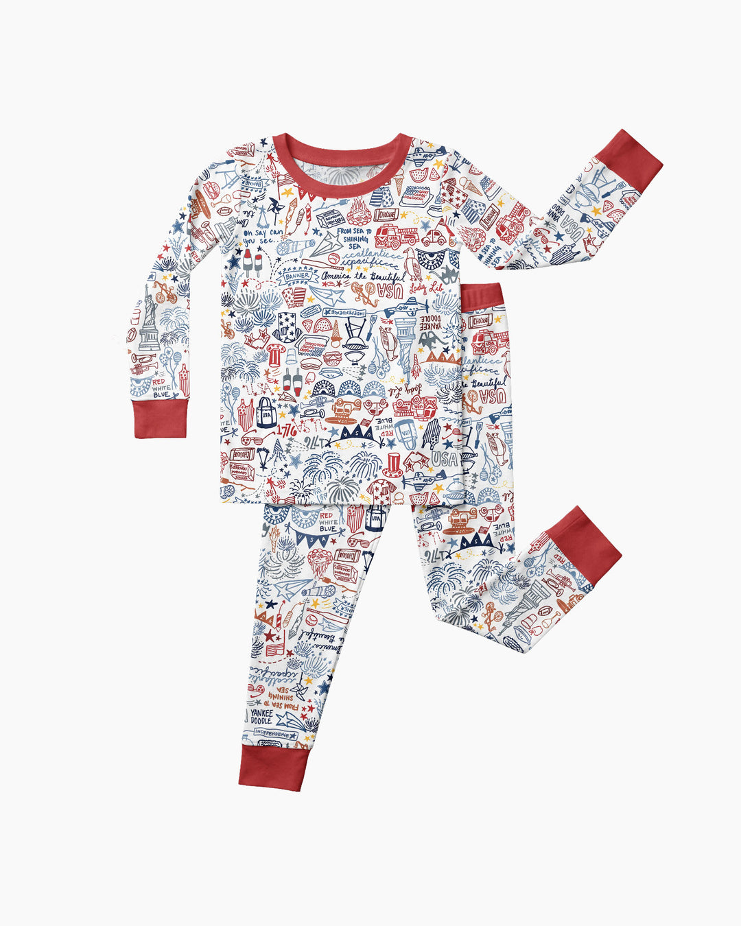 Liberty Doodle 250th Family Matching Bamboo Two Piece Long Sleeve Pajama Set
