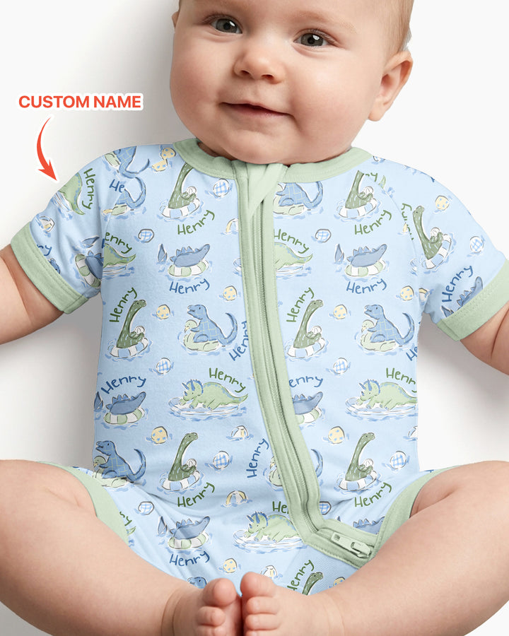 Plantilla PERSONALIZADA de Bambú Pijama Corto con Cremallera