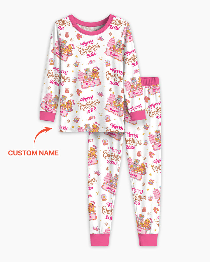 Custom Name Nutcracker Christmas Tale Bamboo Two Piece Long Sleeve Pajama Set