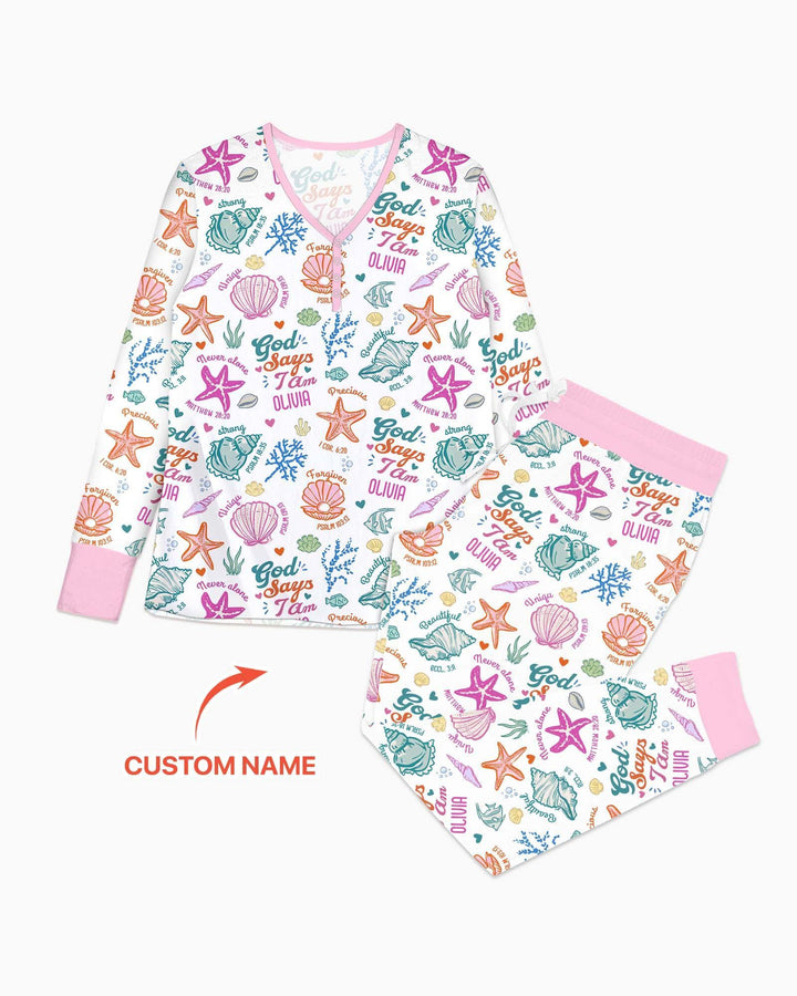 Plantilla de conjunto de pijama de mujer de bambú