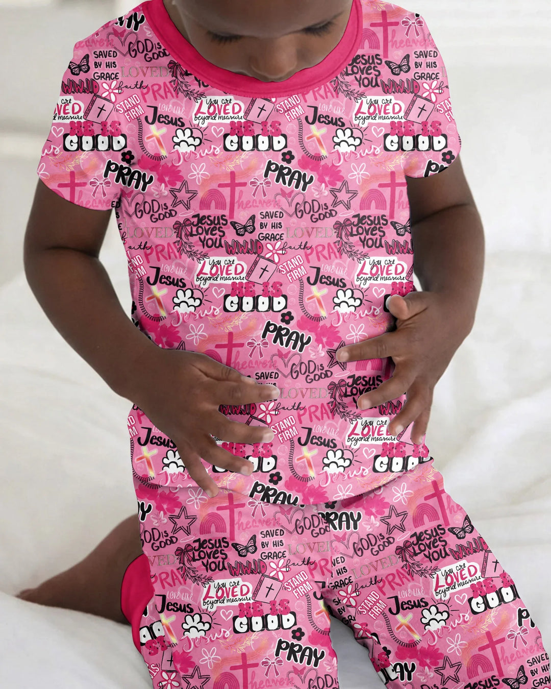 Conjunto de pijama de dos piezas de manga corta de bambú