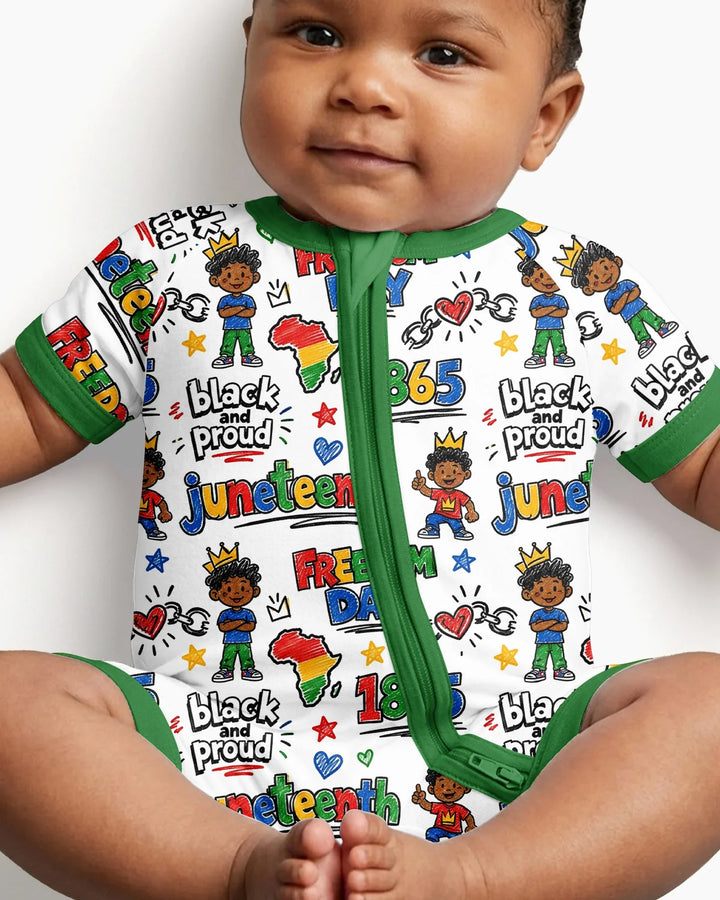 Juneteenth Black and Proud Bamboo Shorty Zippy