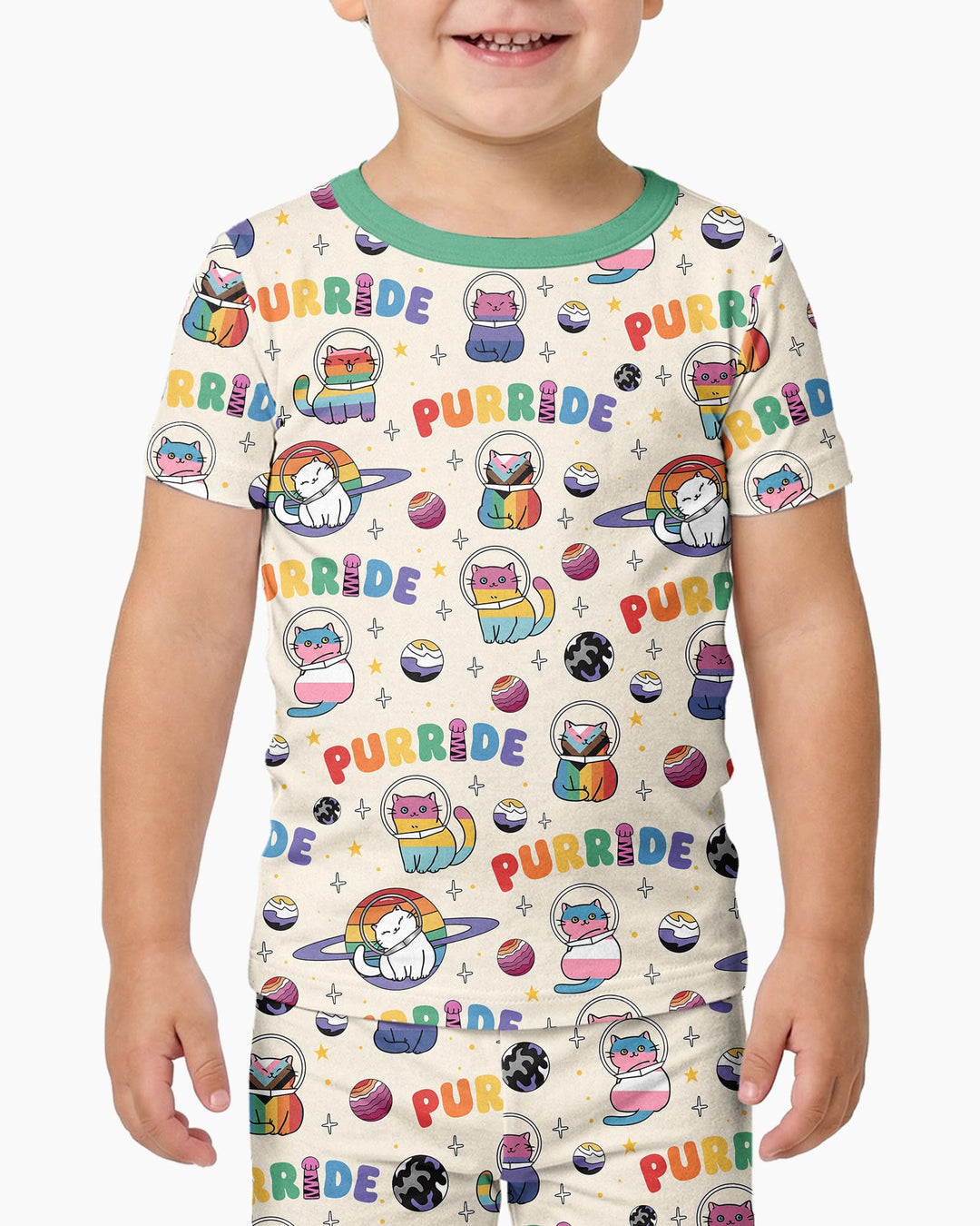 Conjunto de pijama de dos piezas de manga corta de bambú