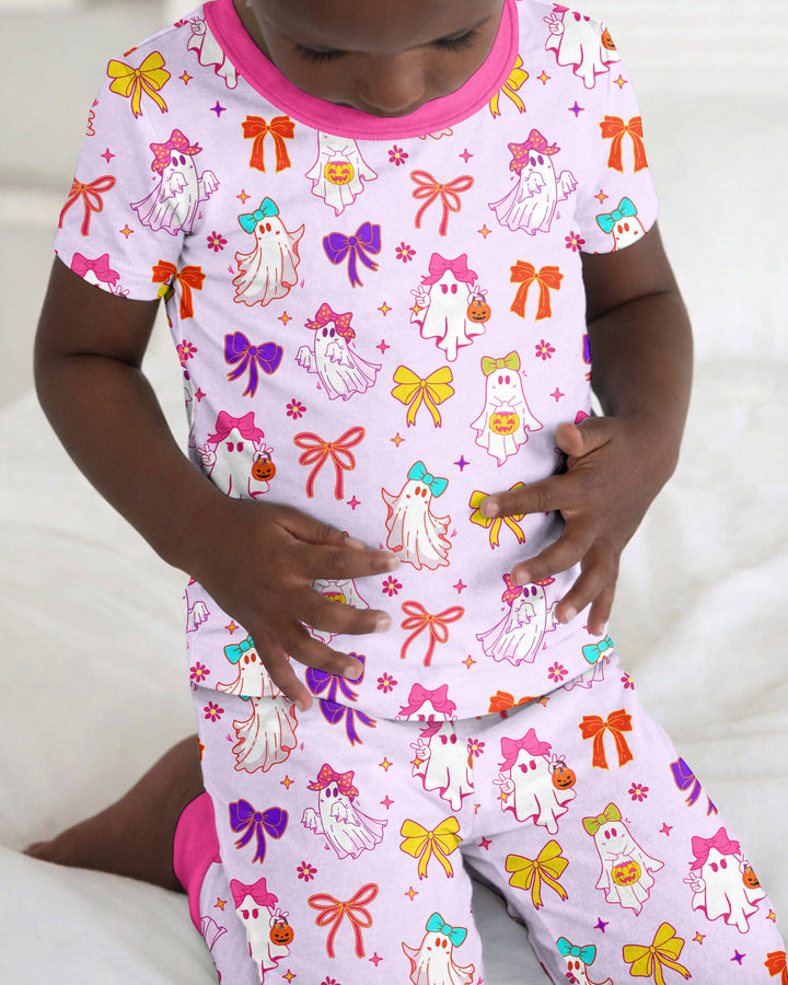 Coquette Ghost & Bow Bamboo Two Piece Short Sleeve Pajama Set