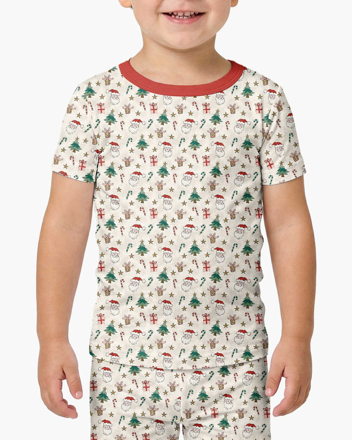Conjunto de pijama de dos piezas de manga corta de bambú