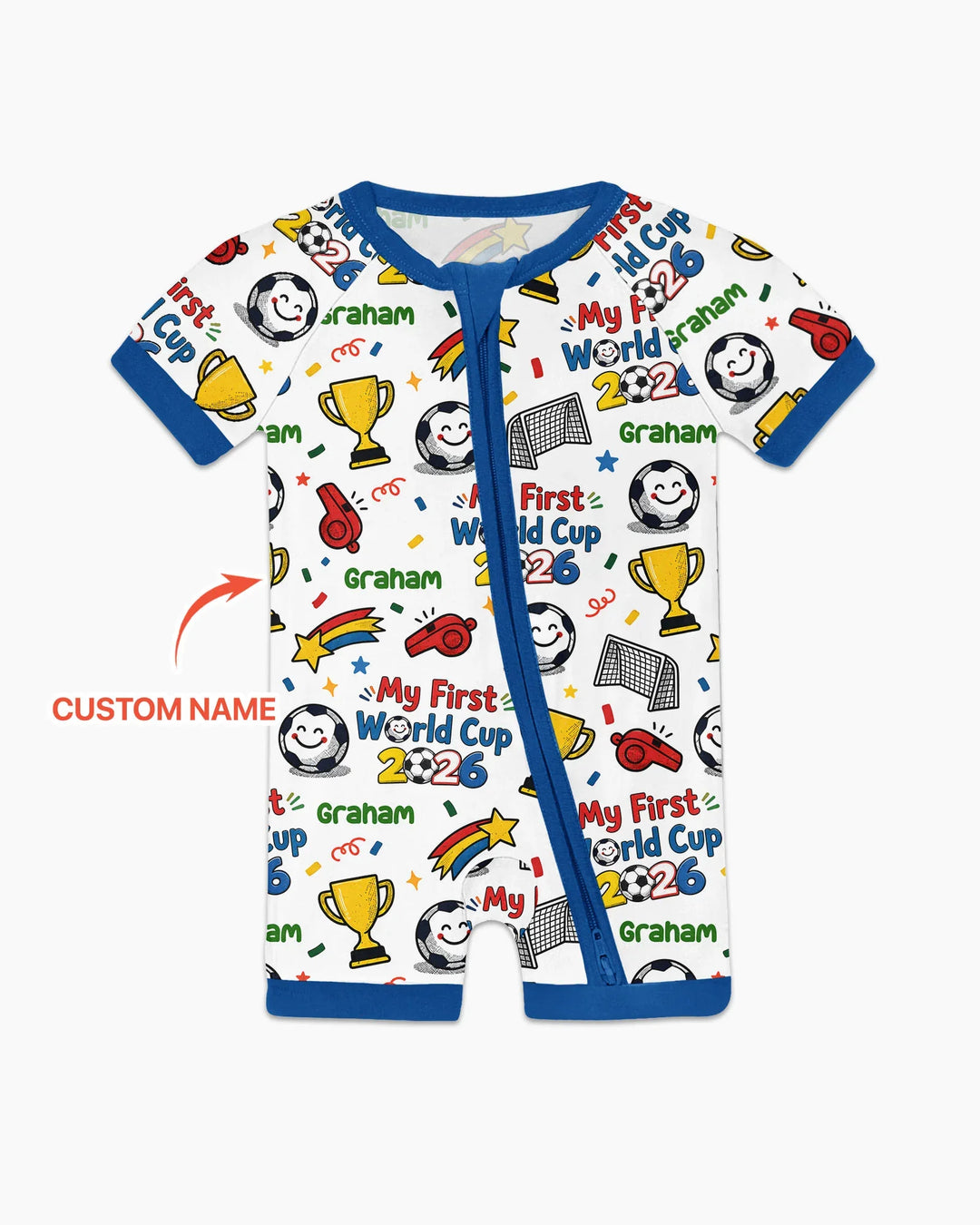 Plantilla PERSONALIZADA de Bambú Pijama Corto con Cremallera