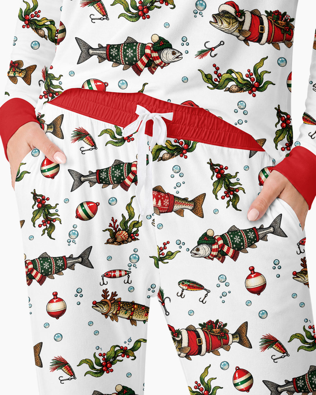 Christmas Trout Fishing Bamboo Women Pajama Set