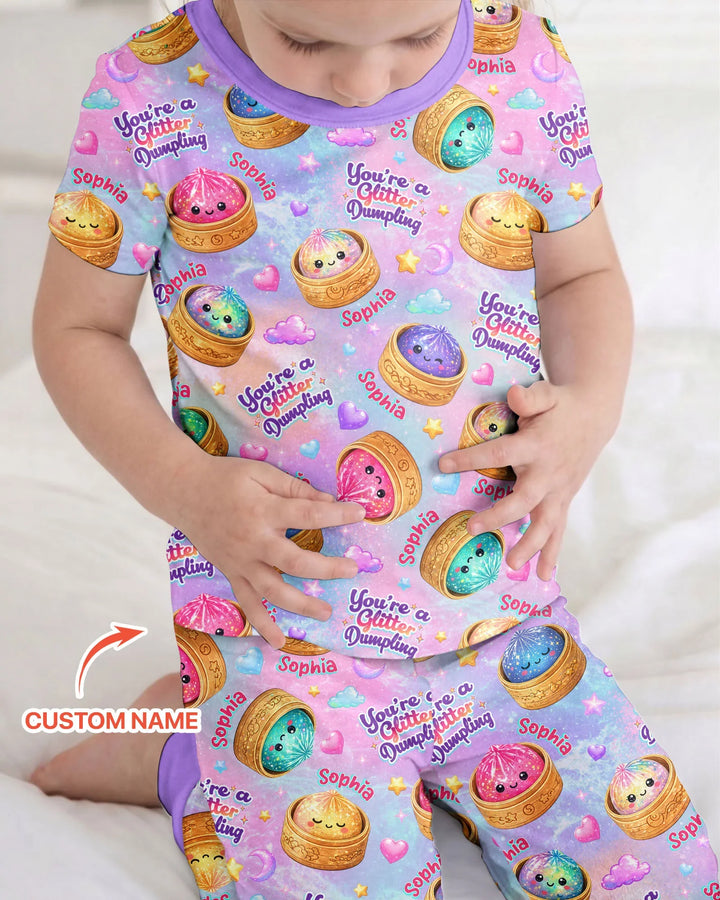 Conjunto de pijama de dos piezas de bambú de manga corta, plantilla personalizada