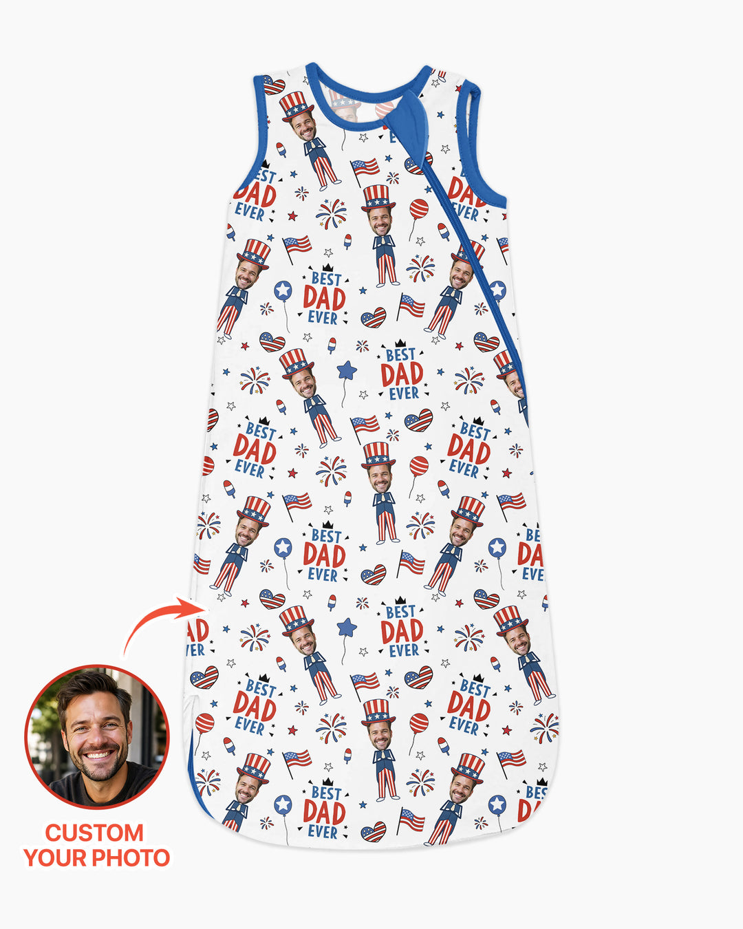 Custom Photo Best Patriotic Family Ever Bamboo Sleep Bag