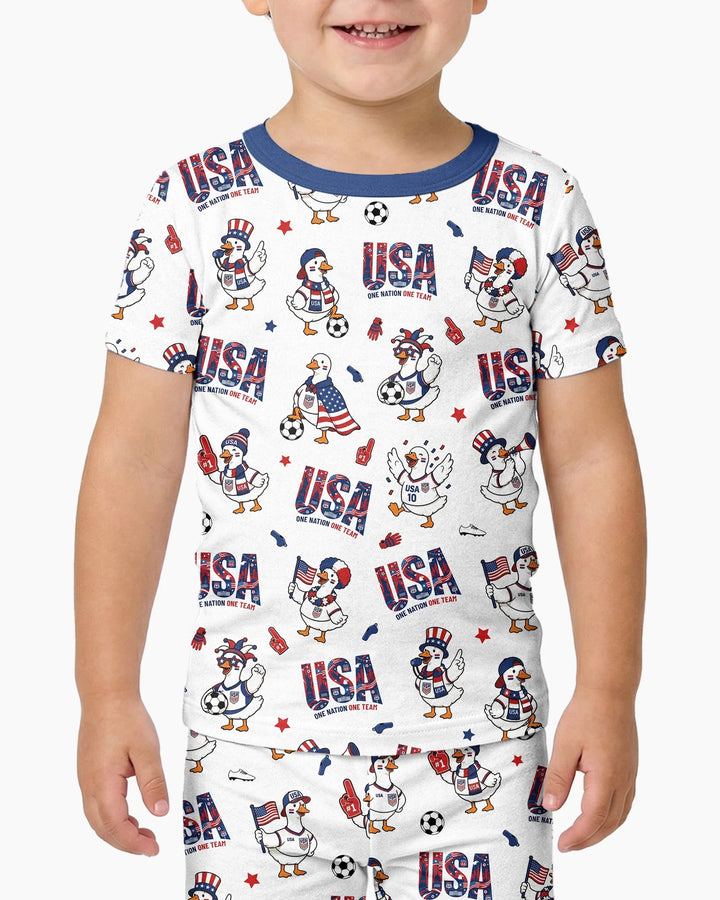 Conjunto de pijama de dos piezas de manga corta de bambú