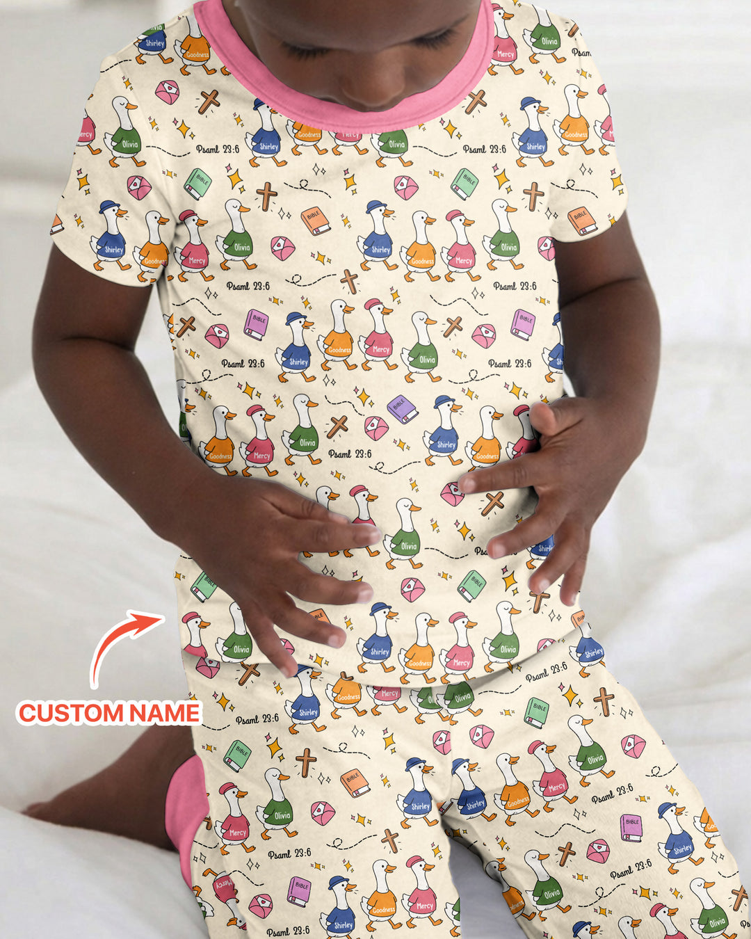 Psalm 23:6 Matching Family Bamboo Two Piece Short Sleeve Pajama Set