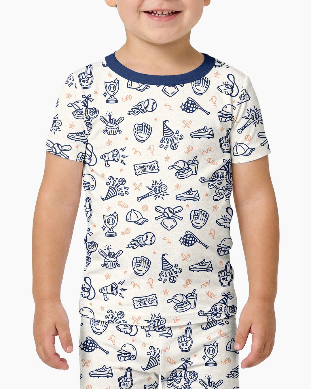 Ballpark Bash Bamboo Two Piece Short Sleeve Pajama Set