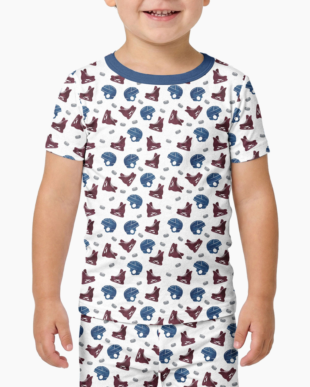 Hockey - Pucks & Gear Bamboo Two Piece Short Sleeve Pajama Set