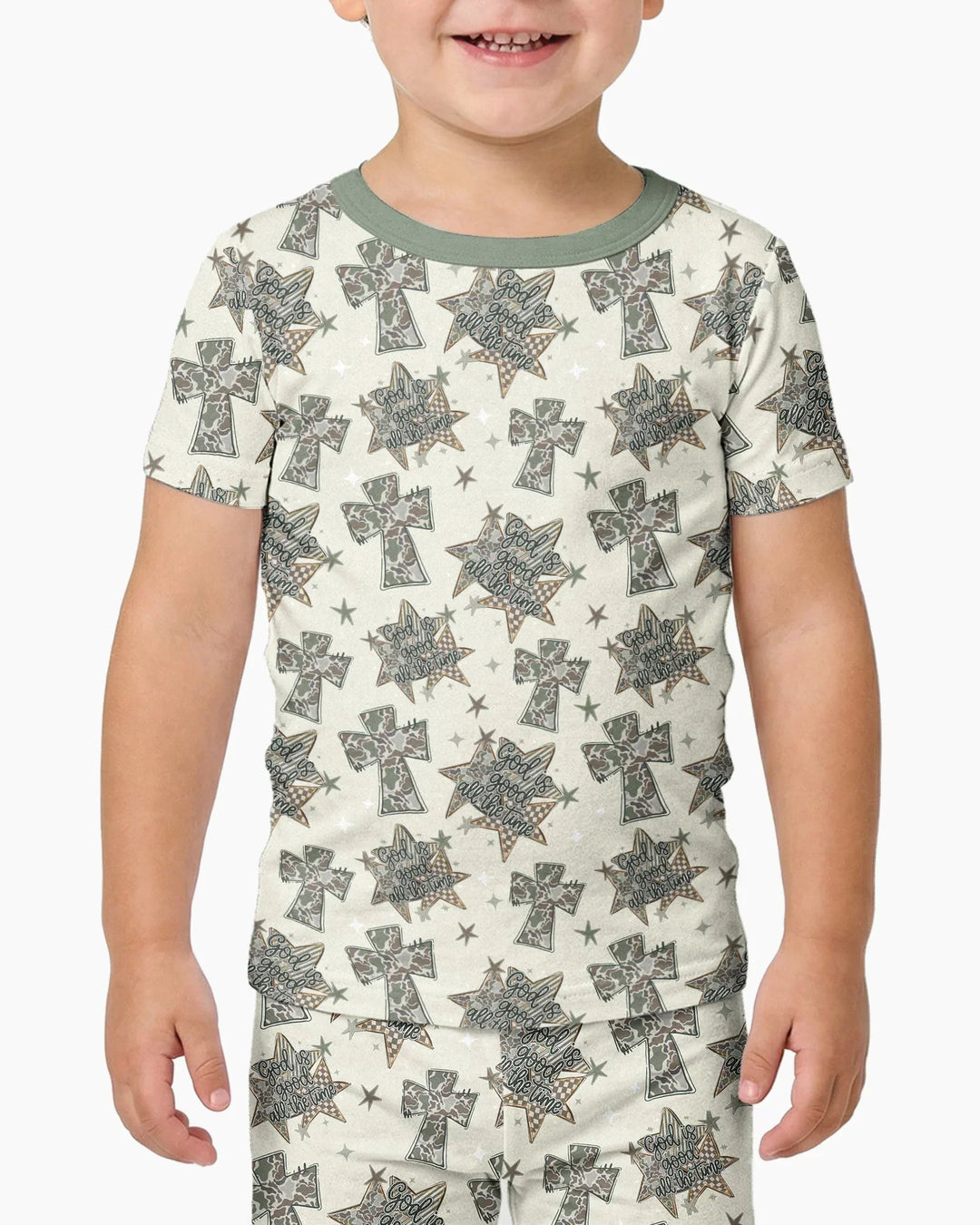 Conjunto de pijama de dos piezas de manga corta de bambú