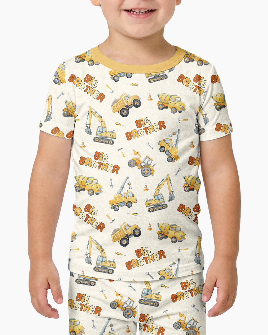 Custom Construction Matching Sibling Bamboo Two Piece Short Sleeve Pajama Set