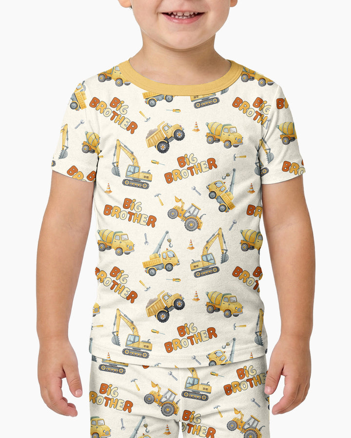 Custom Construction Matching Sibling Bamboo Two Piece Short Sleeve Pajama Set