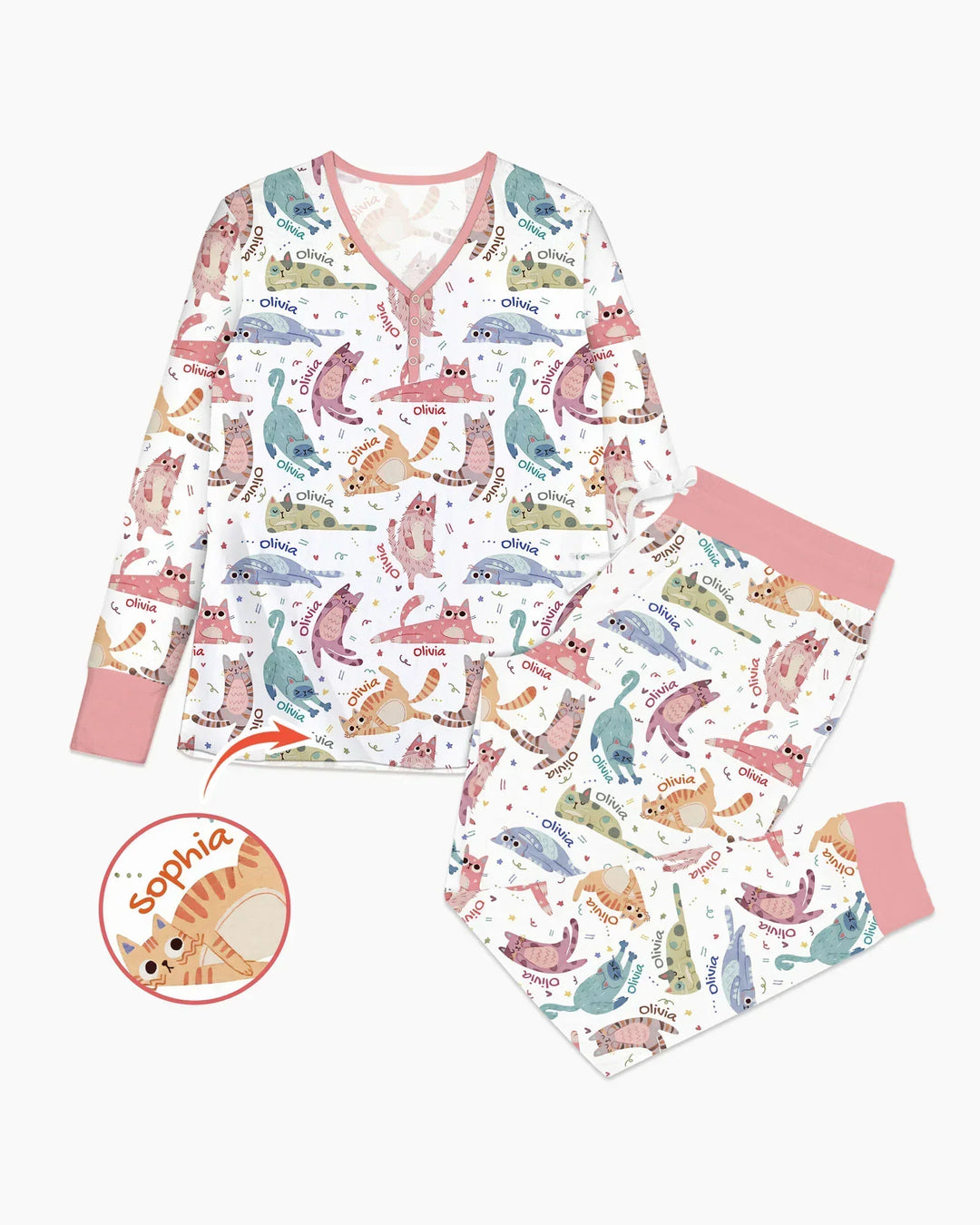 Template Damen Pyjama-Set aus personalisiertem Bambus
