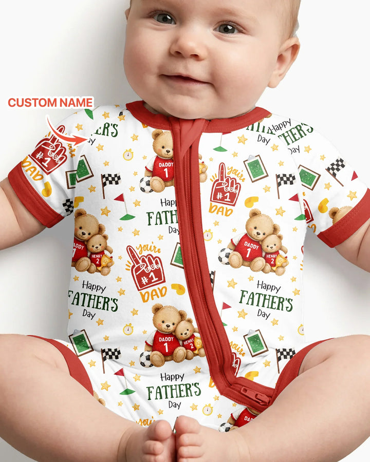 You're #1 Dad Daddy & Me Matching Bamboo Shorty Zippy
