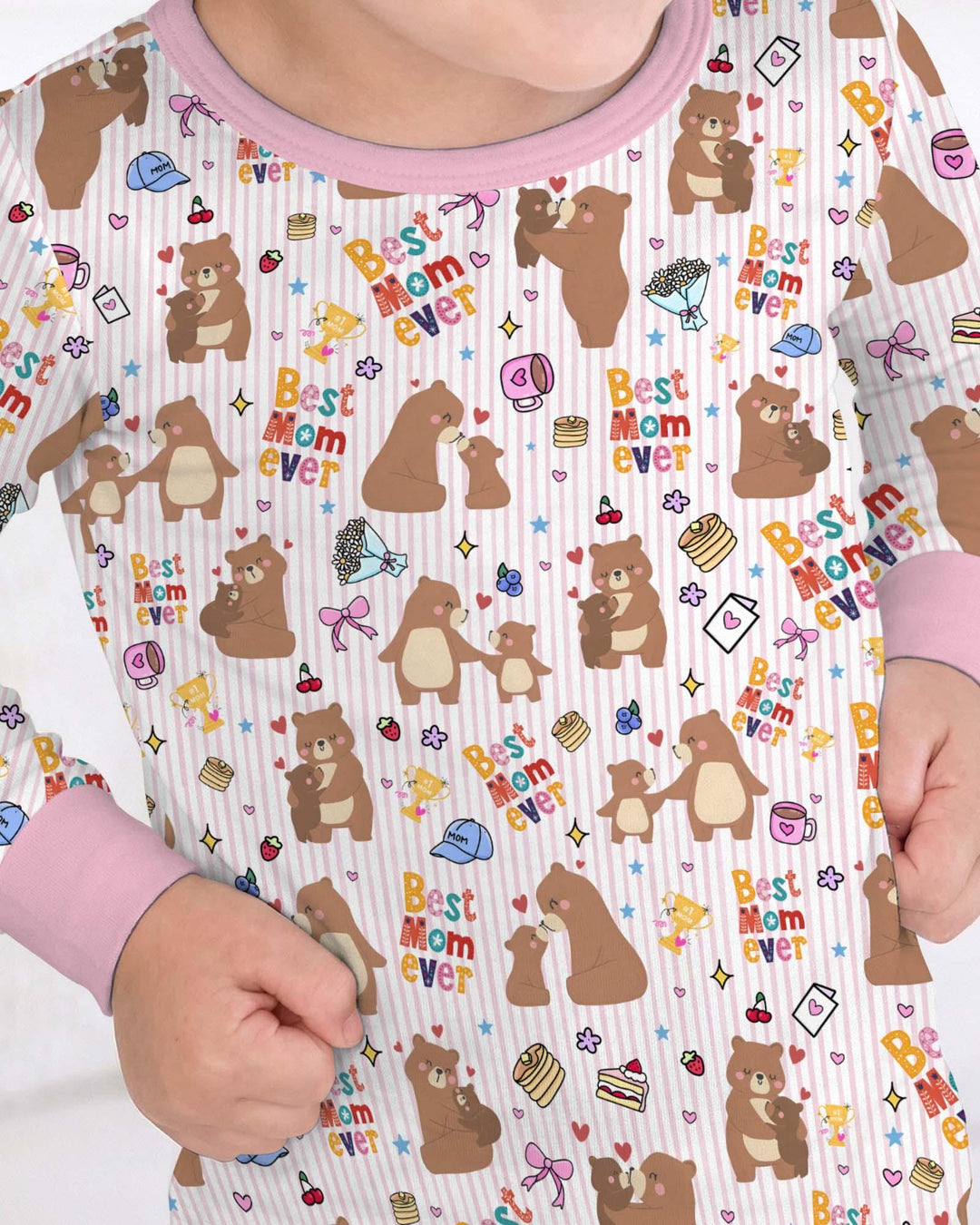 Best Mama Bear Ever Family Matching Bamboo Two Piece Long Sleeve Pajama Set
