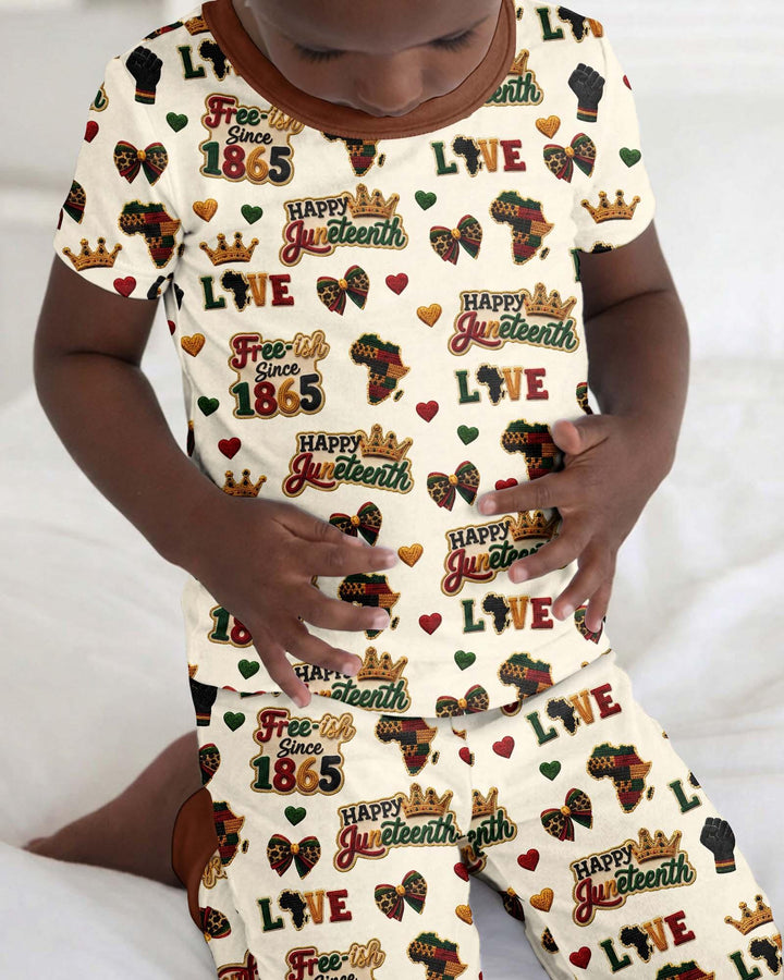 Conjunto de pijama de dos piezas de manga corta de bambú