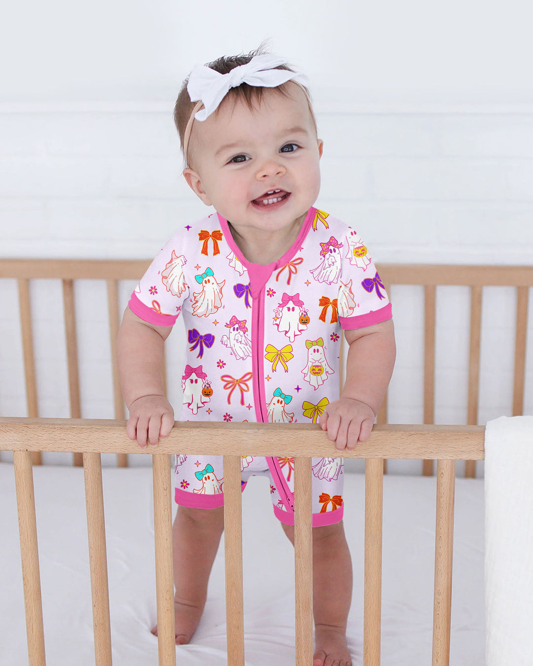 Coquette Ghost & Bow Bamboo Shorty Zippy