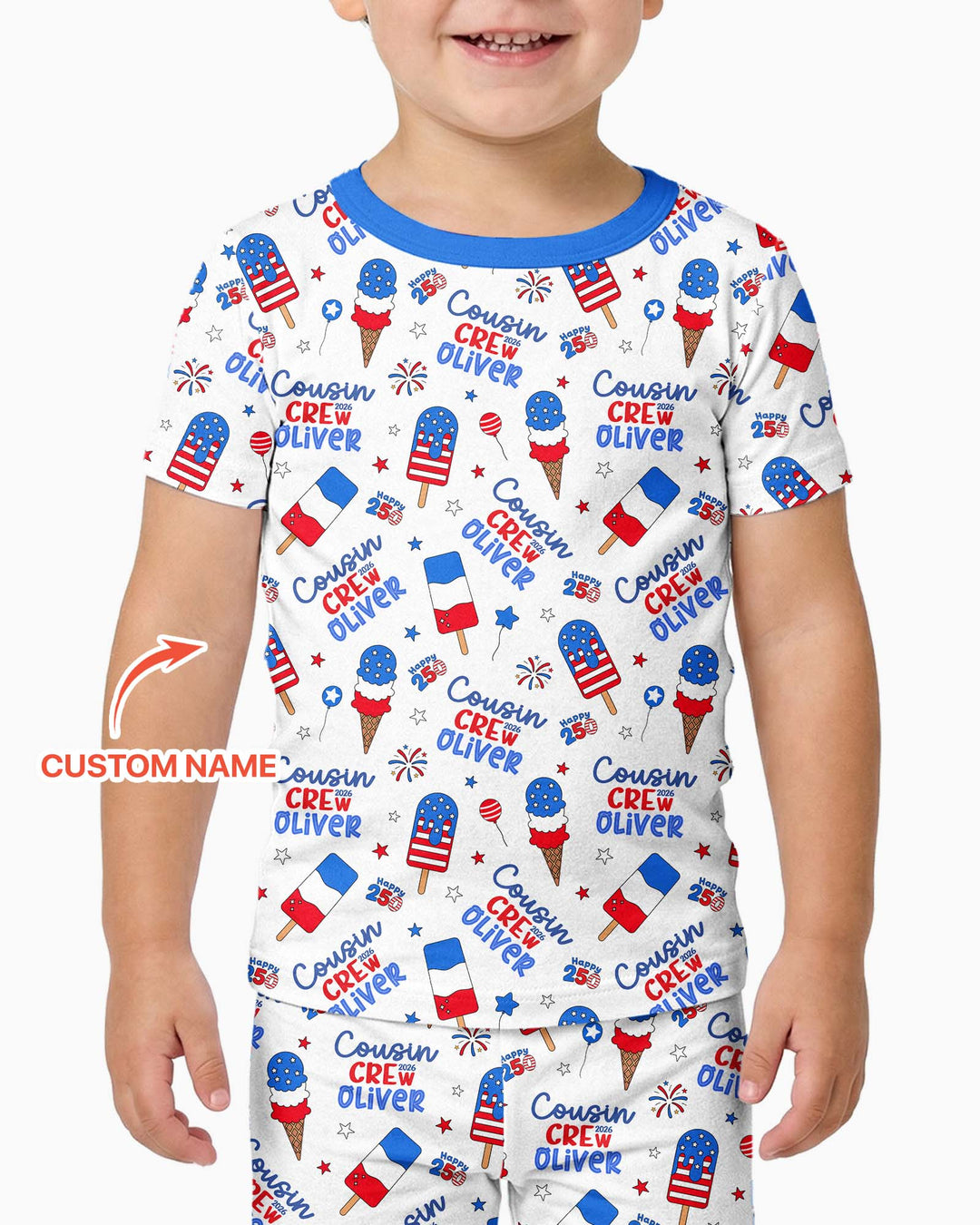 Conjunto de pijama de dos piezas de bambú de manga corta, plantilla personalizada