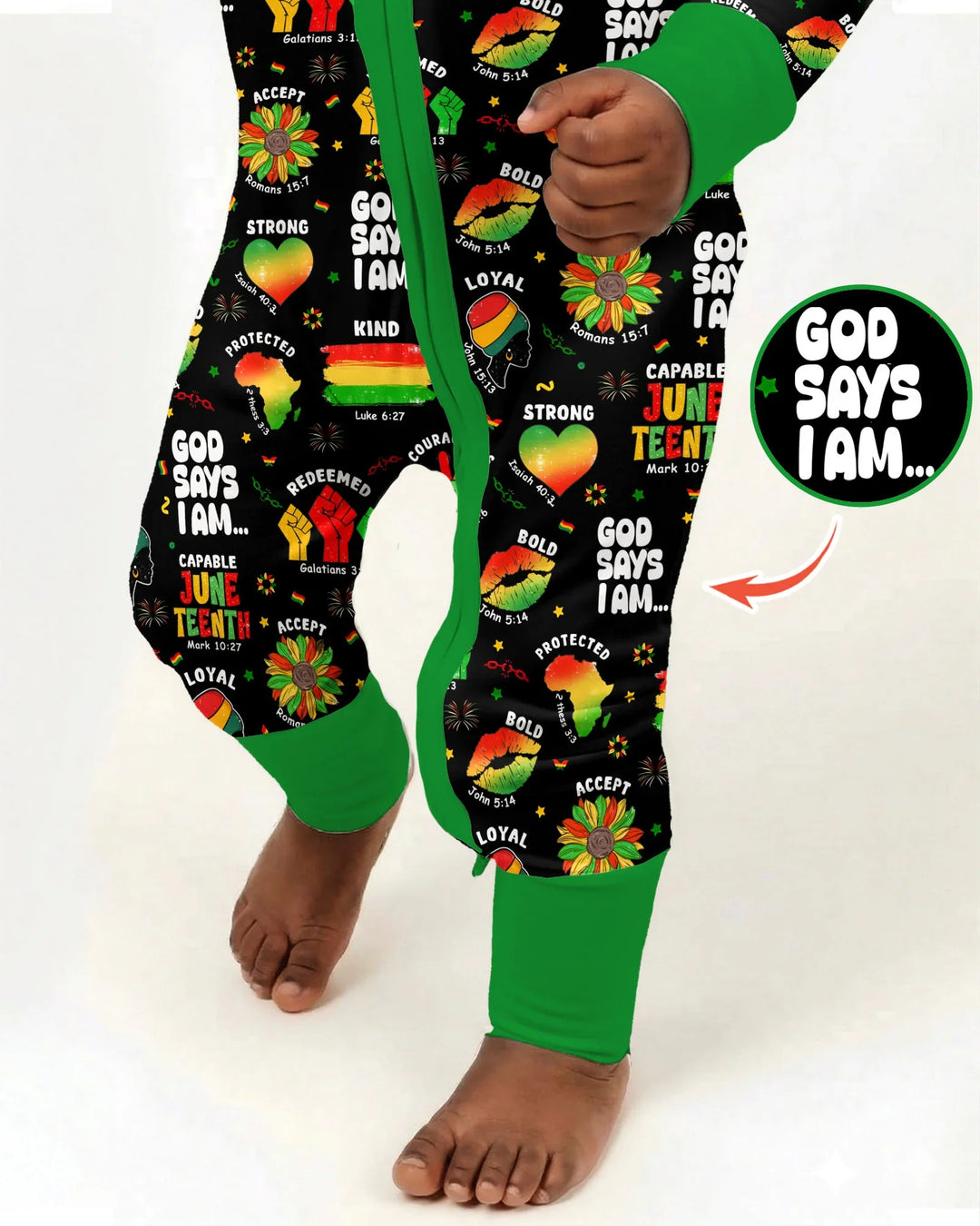 God Says I Am Juneteenth Blessings Bamboo Convertible Zippy