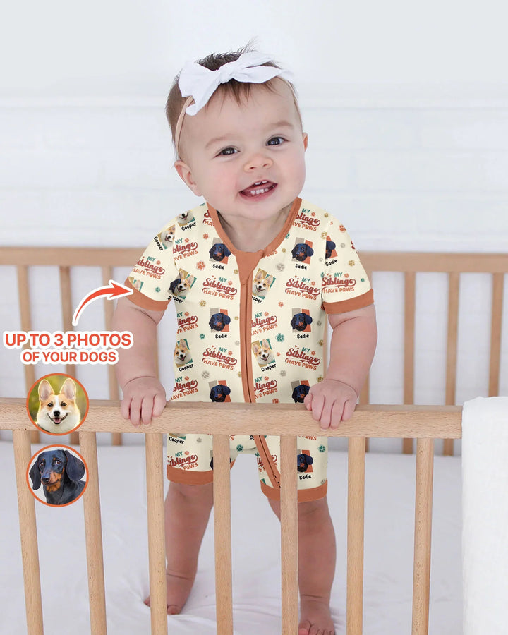 Custom Dog Photos "My Siblings Have Paws" Bamboo Shorty Zippy