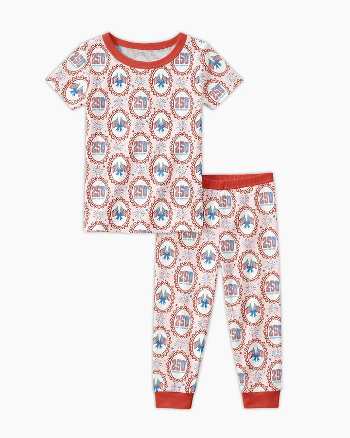 Zweiteiliges, kurzärmliges Pyjama-Set mit Marienkäfern