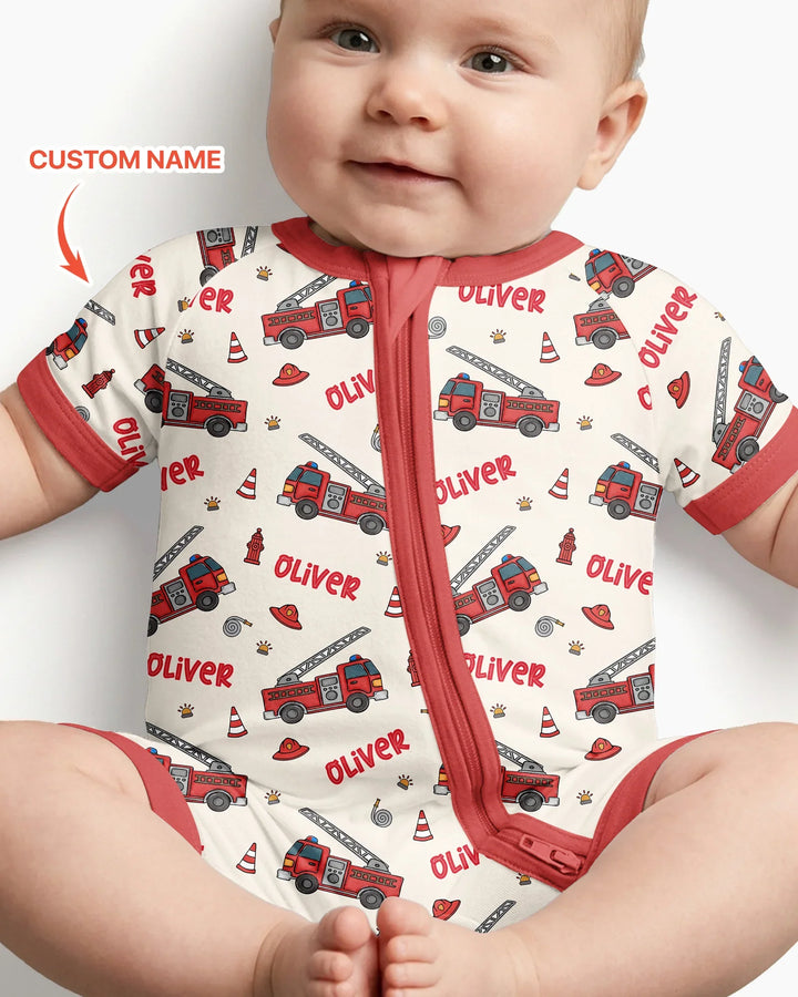 Custom Name Future Firefighters Bamboo Shorty Zippy