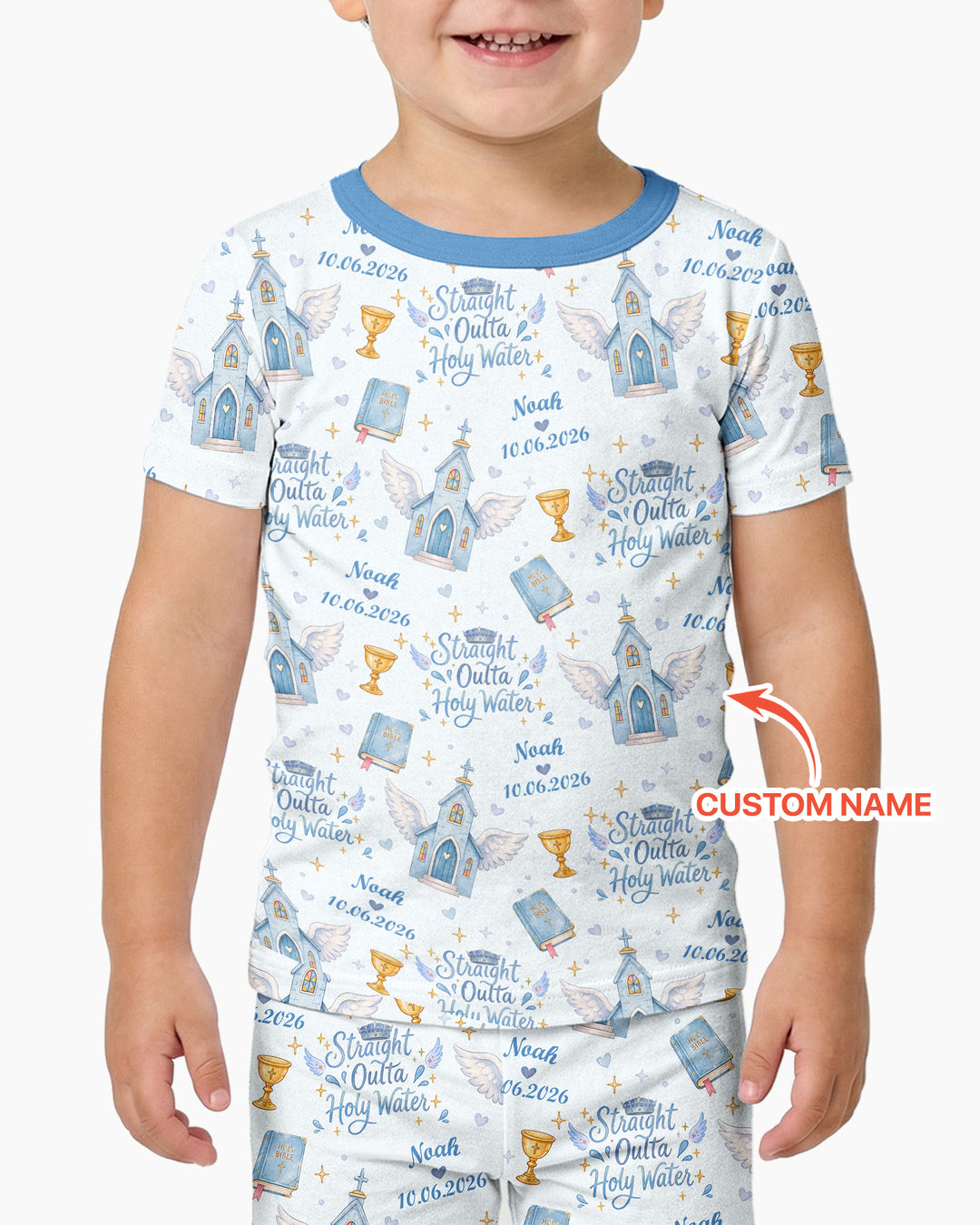 Zweiteiliges, kurzärmliges Pyjama-Set mit Marienkäfern