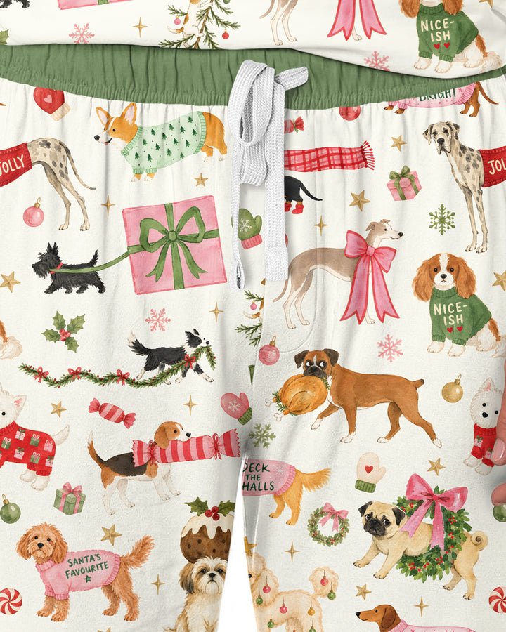 Festive Dog Merry Woofmas Bamboo Men's Pajama Set
