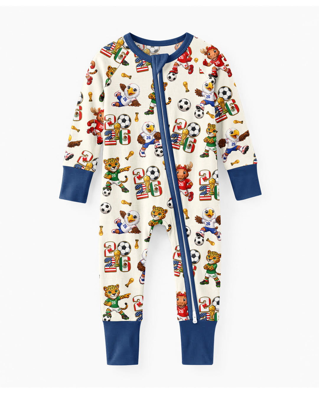 Cute Soccer Mascots USA CAN MEX Bamboo Convertible Zippy