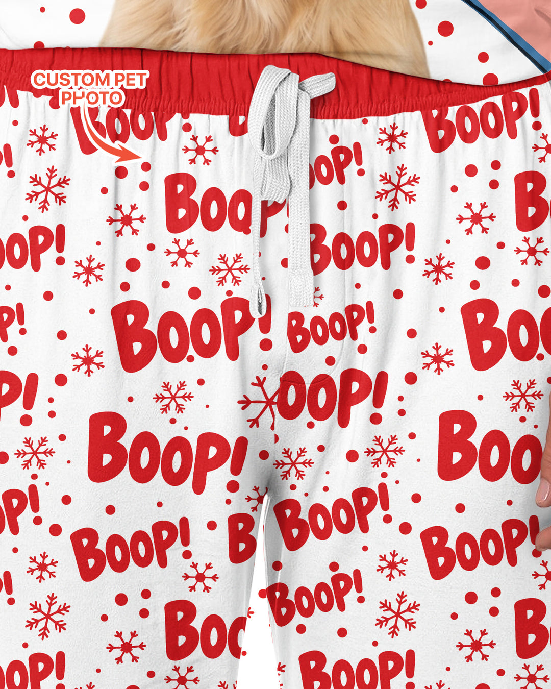 Custom Pet Photo Funny Christmas Boop Bamboo Men's Pajama Set