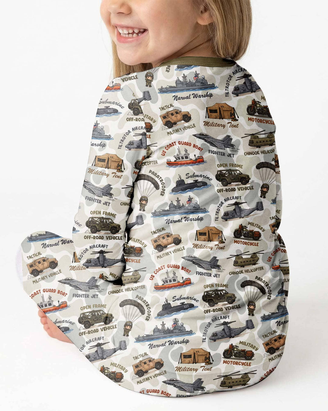 Little Hero Military Family Matching Bamboo Two Piece Long Sleeve Pajama Set