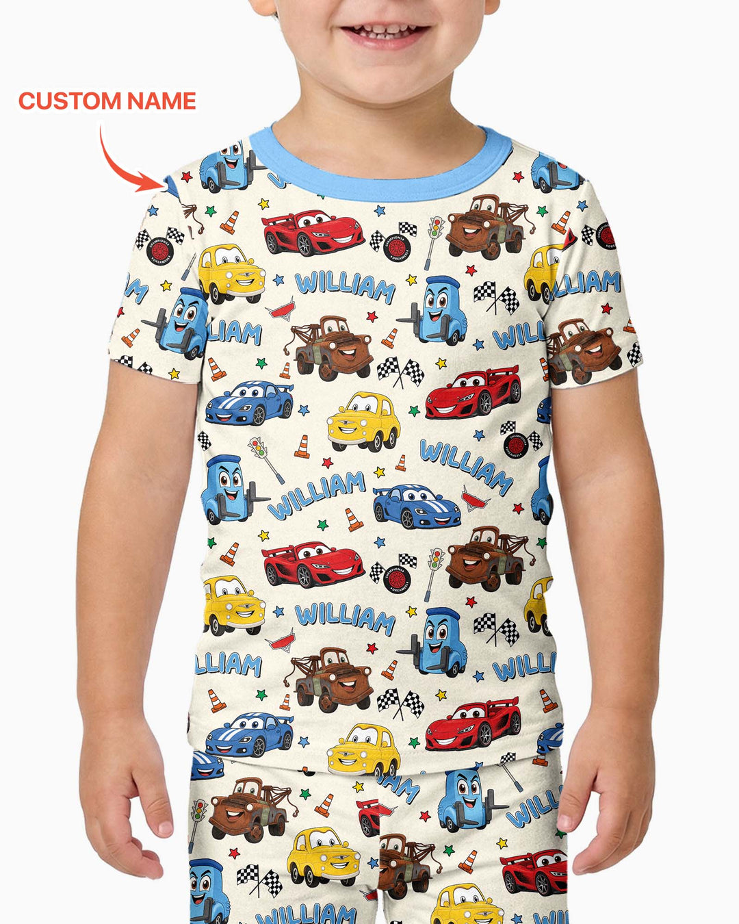 Car Movie Bamboo Two Piece Short Sleeve Pajama Set