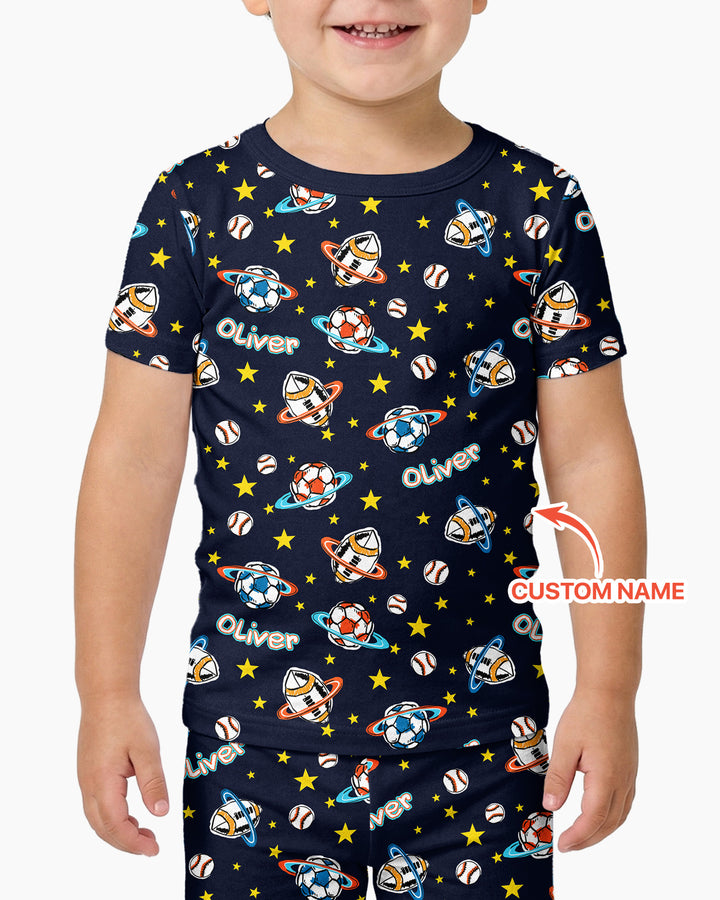 Zweiteiliges, kurzärmliges Pyjama-Set mit Marienkäfern