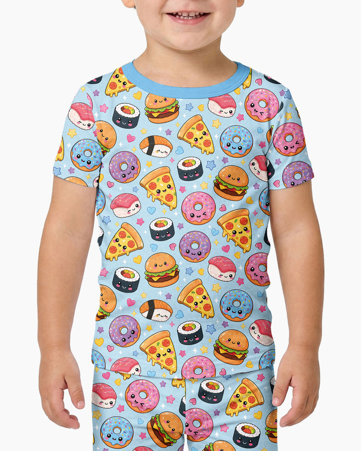 Conjunto de pijama de dos piezas de manga corta de bambú