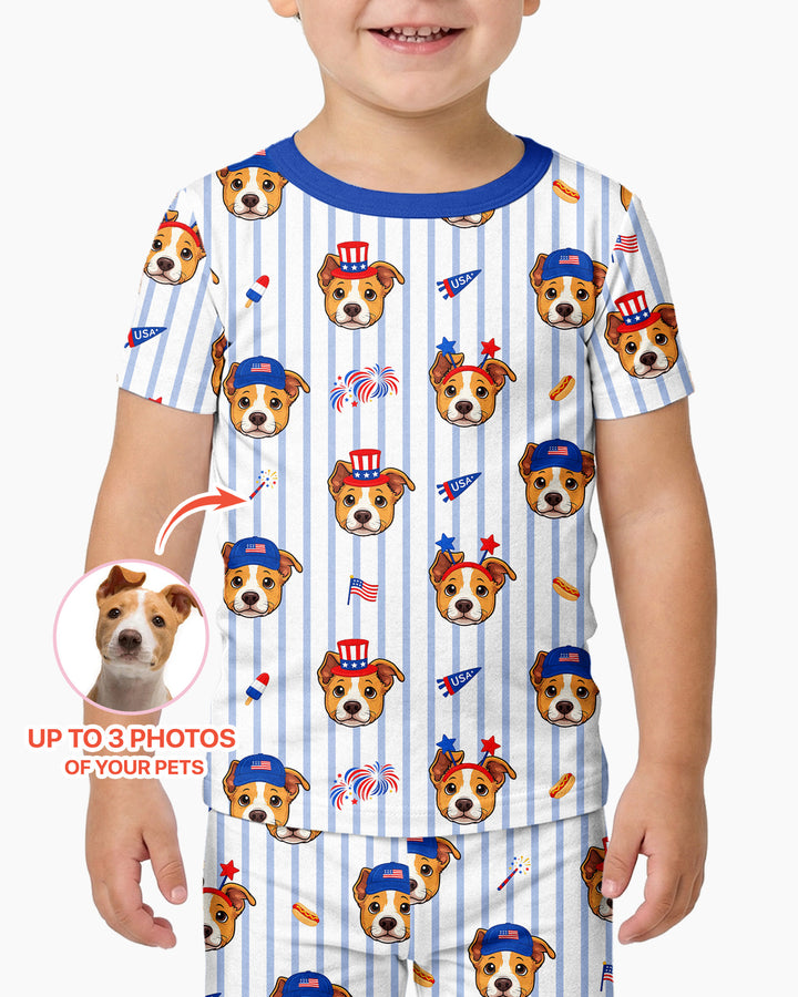 Conjunto de pijama de dos piezas de bambú de manga corta, plantilla personalizada