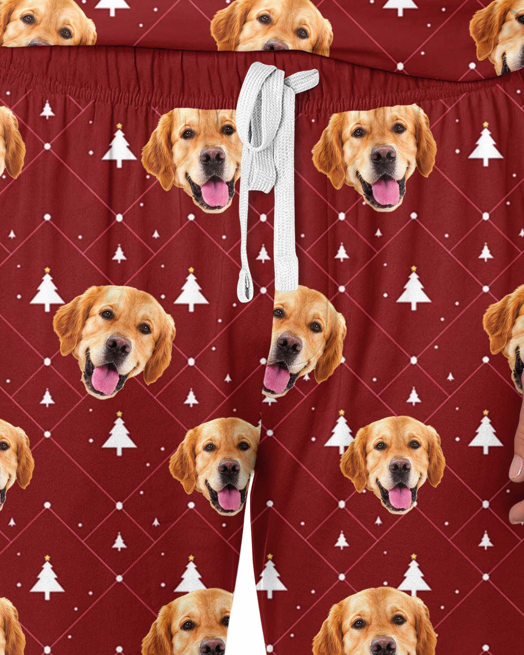 Custom Photo With Christmas Pattern Pajamas Bamboo Men's Pajama Set