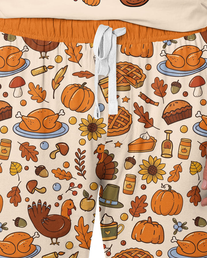 Funny Turkey on Thanksgiving Bamboo Men's Pajama Set