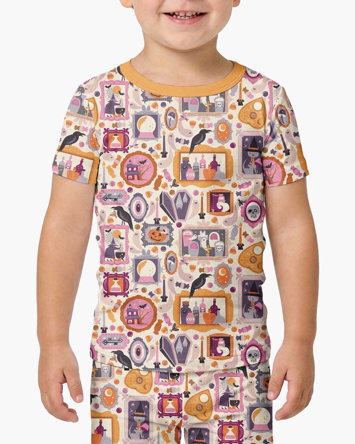 Spooky Portraits Bamboo Two Piece Short Sleeve Pajama Set