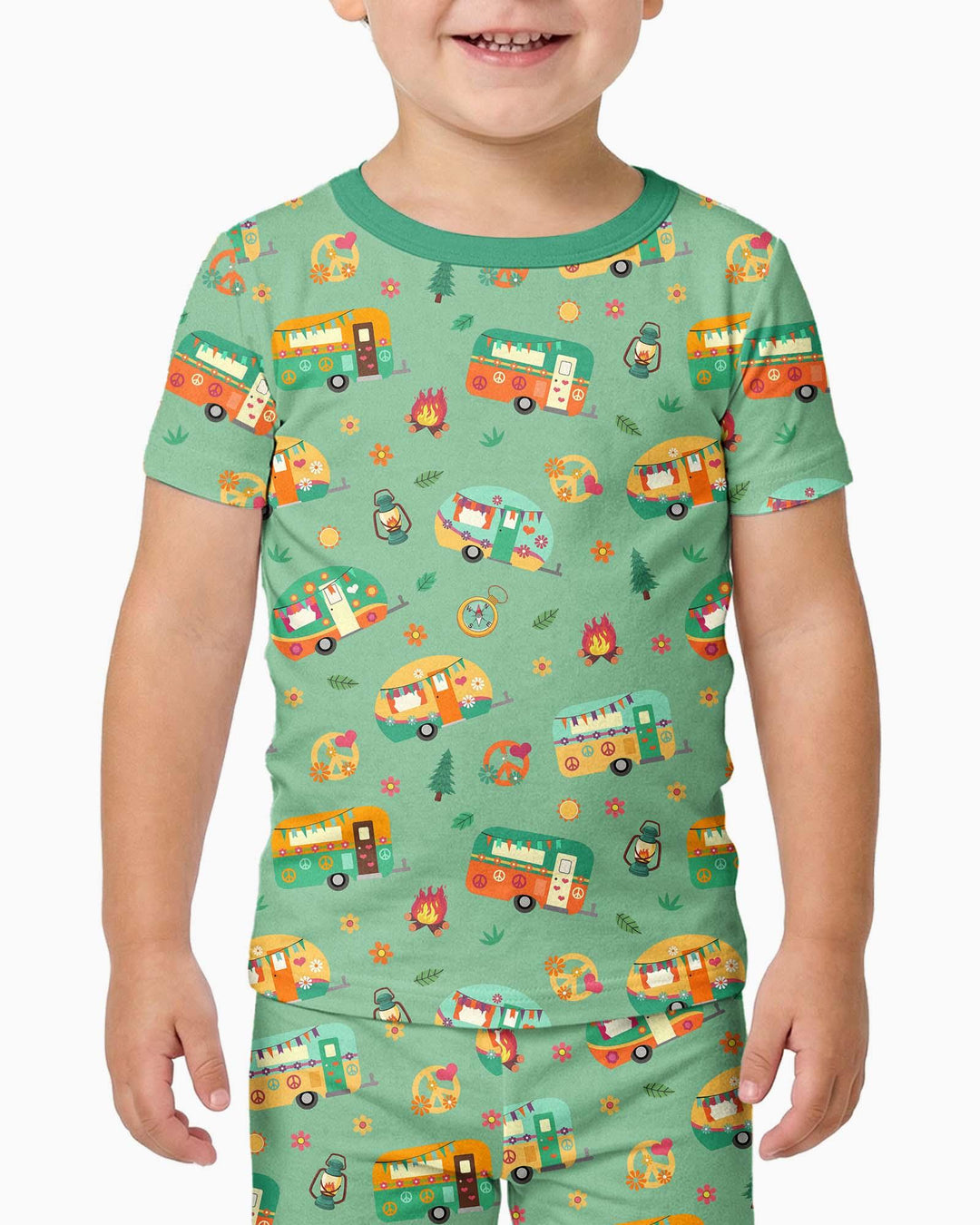 Zweiteiliges, kurzärmliges Pyjama-Set mit Marienkäfern