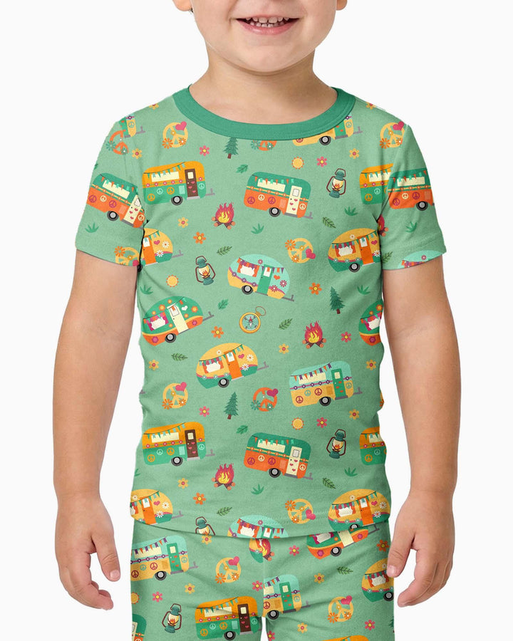 Zweiteiliges, kurzärmliges Pyjama-Set mit Marienkäfern