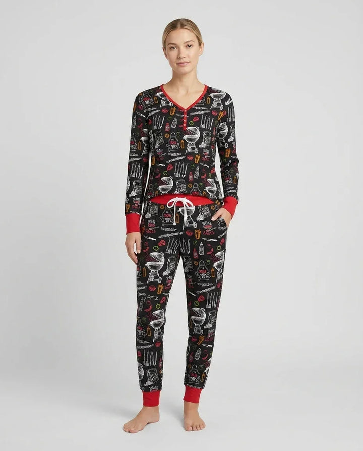 Backyard BBQ Party Family Matching Bamboo Women Pajama Set