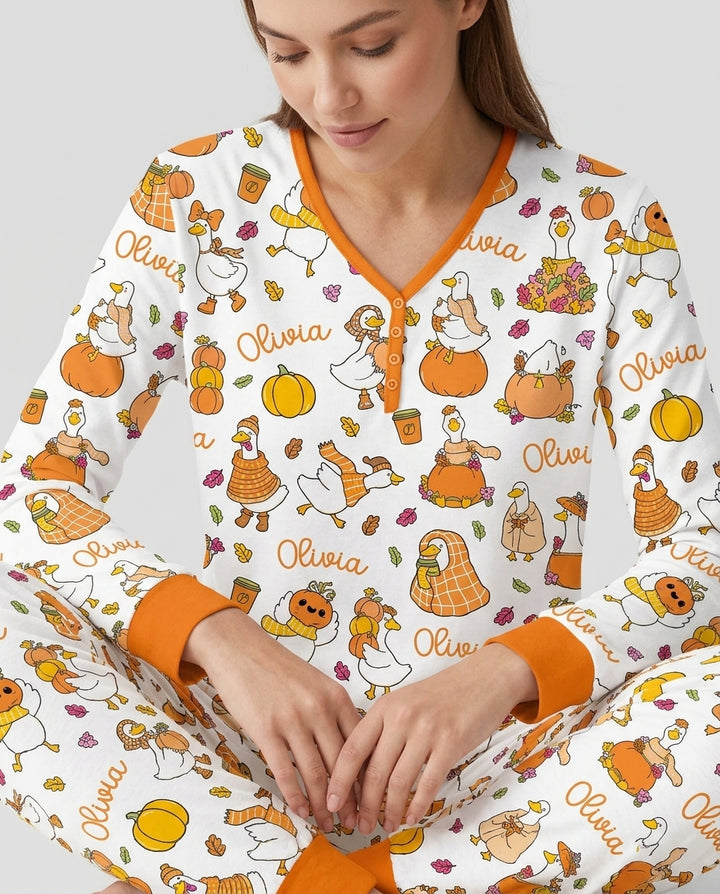 Fall Silly Goose Bamboo Women Pajama Set