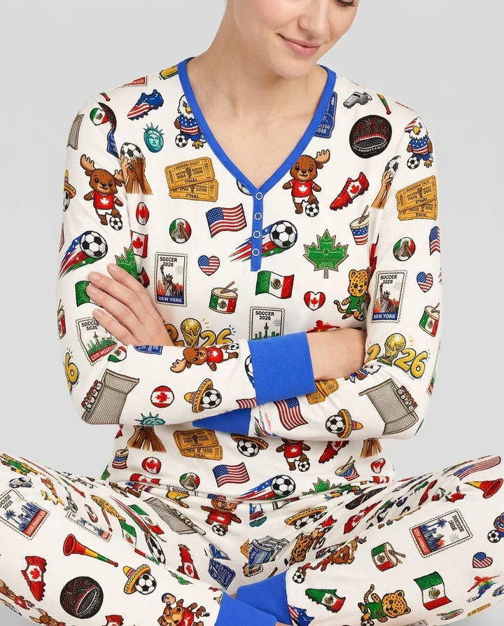 Soccer Cup 2026 Family Matching Bamboo Women Pajama Set
